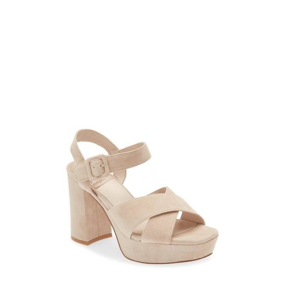 Jeffrey Campbell Shoes - Jeffrey Campbell BNWT sz 10 "Amma" platform slingback sandal heel suede NEW